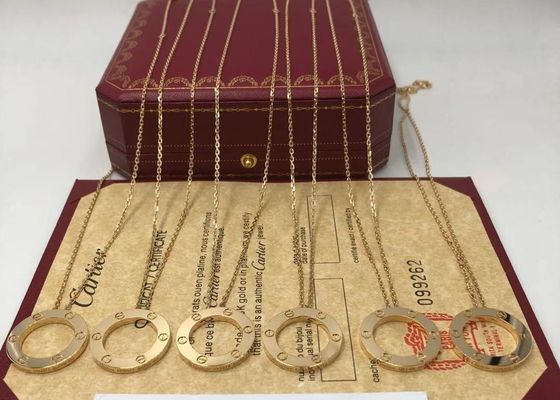 Simple Design Elegant Certificated 18K Gold Necklace For Gift