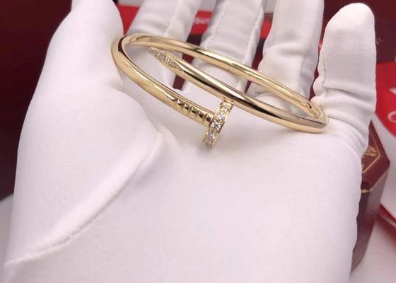 Simple Design B6048617 18K Gold Bracelet , Juste Un Clou Bracelet Replica With Diamonds