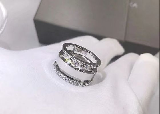 Real Gold Glossy Stylish Certified White Gold Wedding Bands For Women