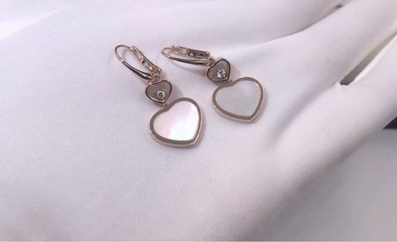 Attractive 0.1carat Chopard Happy Diamond Heart Earrings For Ladies