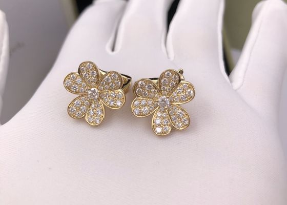 Glossy Van Cleef And Arpels Magic Alhambra Earrings With Heart Shaped Petal