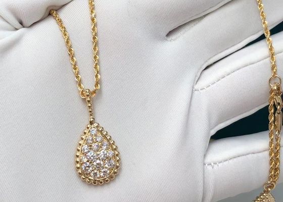 60cm 18k Gold Diamond Pendant Gold Jewelry Necklace JPN00554