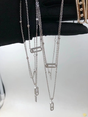 Customized 18K White Gold Pendant Necklace Vvs Diamond Messika