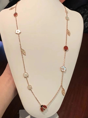 Rose Gold 18K Gold Necklace Van Cleef And Arpels Magic Alhambra Long Necklace