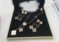 Finished Flower Shaped 18K Gold Necklace , Van Cleef Arpels Magic Alhambra Necklace