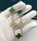 18k Real Gold Luxurious Vintage Alhambra Bracelet 5 Motifs With Malachite