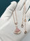 Luxury Valentines Gift 18K Gold Diamond Necklace With Pink Stones
