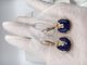Valentines Gift Lapis Lazuli 18k Gold Diamond Earrings , Amulette De Cartier Earrings