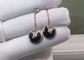 Classic Shape Glossy Rose Gold Cartier Amulette Earrings With Onyx