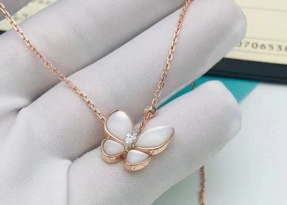 Girlfriend Gift Stylish Personalized Diamond Jewelry Van Cleef Butterfly Necklace