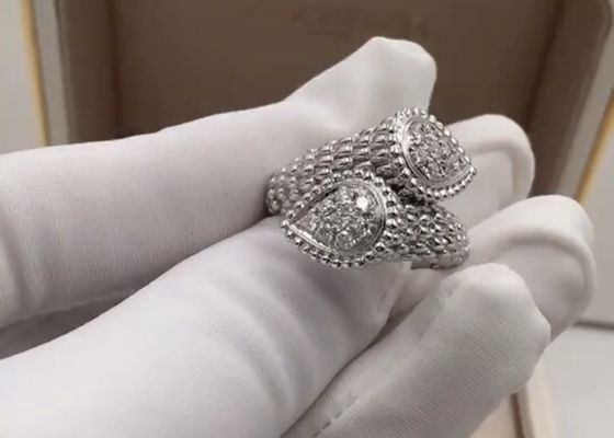Stylish 0.66 Carats 18K Gold Diamond Ring , 18kt White Gold Diamond Engagement Ring